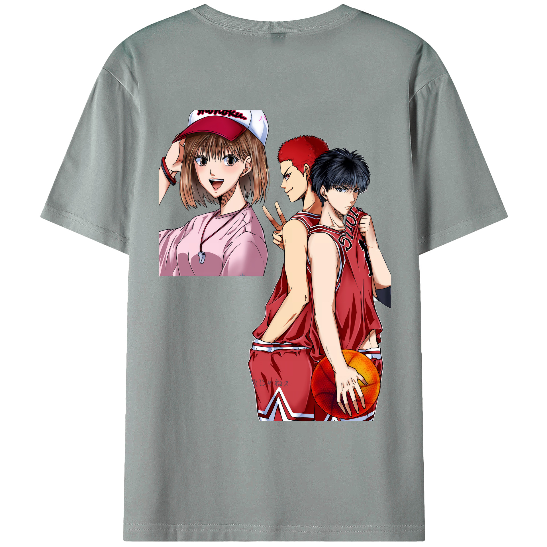 （画像用） SLAM DUNK／スラムダンク 綿100％ メンズ半袖Tシャツ（バックプリント） 通気性